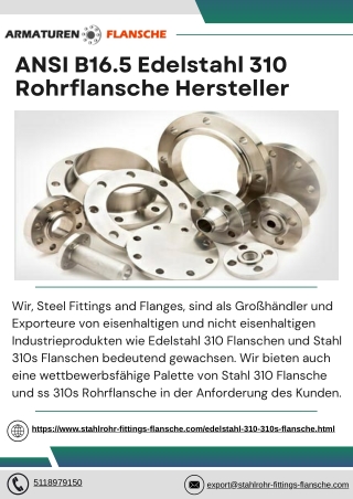 ANSI B16.5 Edelstahl 310 Rohrflansche Hersteller