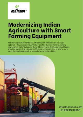 Modernizing Indian Agriculture with Smart Farming Equipment