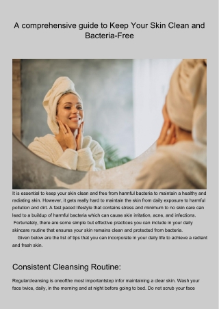 A comprehensive guide to Keep Your Skin Clean.pdf