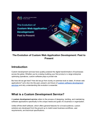 The Evolution of Custom Web Application Development Past to Present