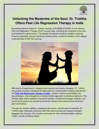 Past Life Regression Therapy in India