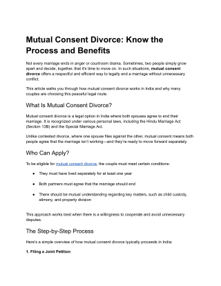 Mutual Consent Divorce_ Know the Process and Benefits