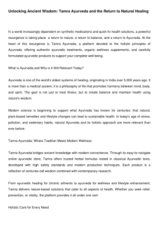 Unlocking Ancient Wisdom Tamra_Ayurveda