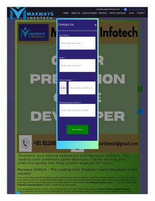 Colour prediction game developer