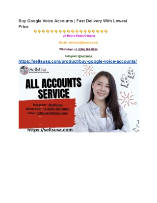 Buy Google Voice Accounts _ Fast Delivery With Lowest Price
