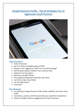 GBP - Tips & Strategies For Local Presence (2025)