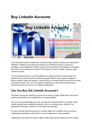 Buy Linkedin Accounts
