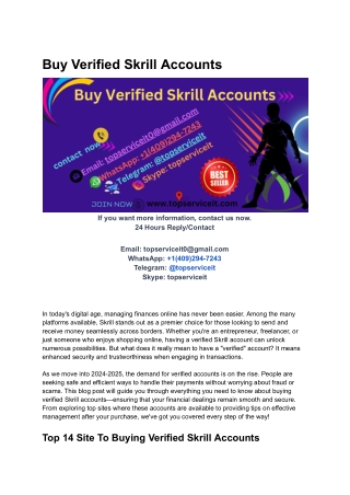 Buy Verified Skrill Accounts