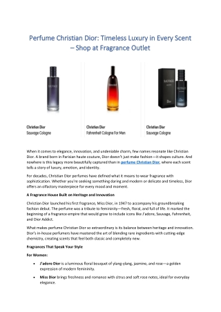 Perfume Christian Dior