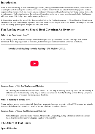 Apartment Roofing vs. Sloped Roof: Pros and Cons for Your Home Concept