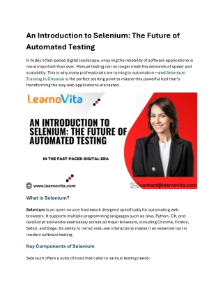 An Introduction to Selenium The Future of Automated Testing