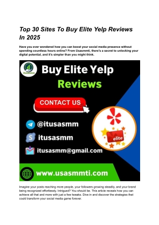Top 30 Sites To Buy Elite Yelp Reviews In 2025