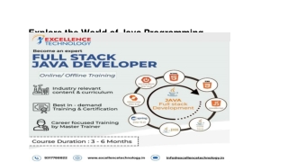 Explore the World of Java Programming