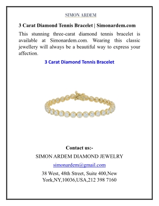 3 Carat Diamond Tennis Bracelet Simonardem.com