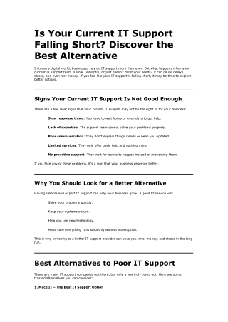 Is Your Current IT Support Falling Short