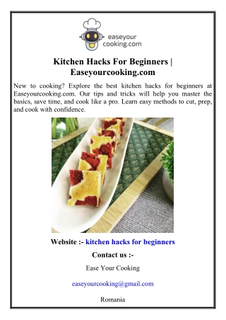 Kitchen Hacks For Beginners | Easeyourcooking.com