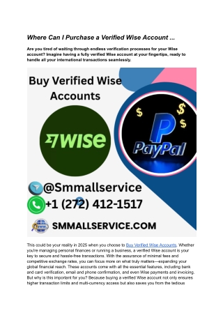 Where Can I Purchase a Verified Wise Account  (1)