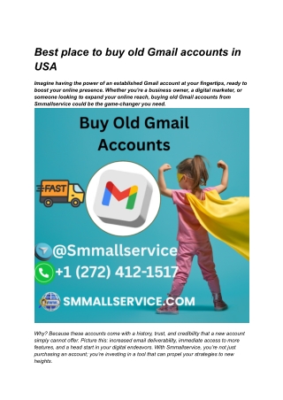 Best place to buy old Gmail accounts in USA