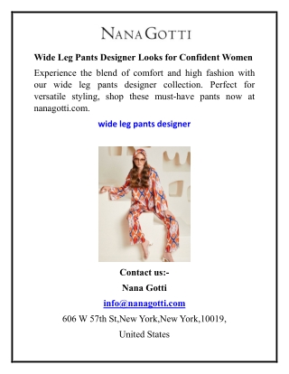 Wide Leg Pants Designer Looks for Confident Women