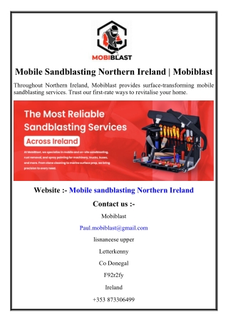 Mobile Sandblasting Northern Ireland | Mobiblast