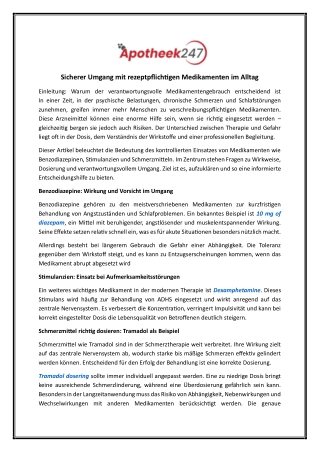 Tramadol Dosierung | Apotheek247