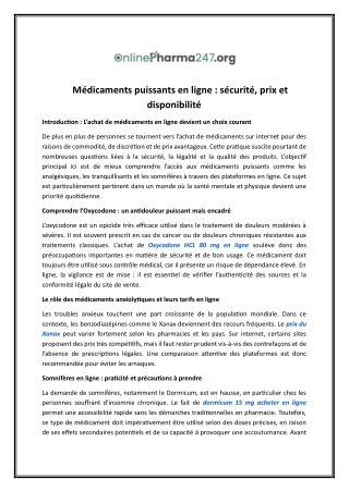 Dormicum 15 mg : acheter en ligne | Onlinepharma247.org