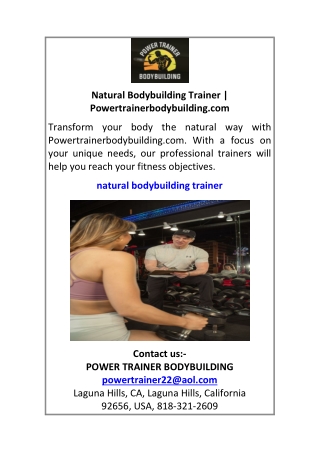 Natural Bodybuilding Trainer Powertrainerbodybuilding.com