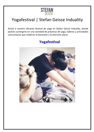 Yogafestival | Stefan Geisse Induality