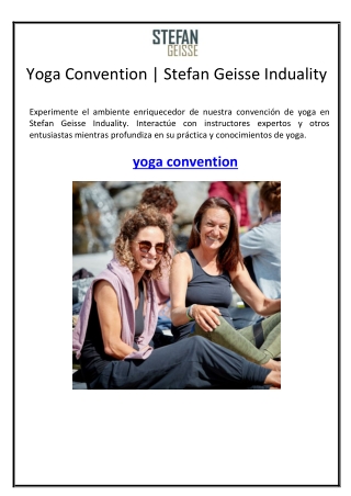 Yoga Convention | Stefan Geisse Induality