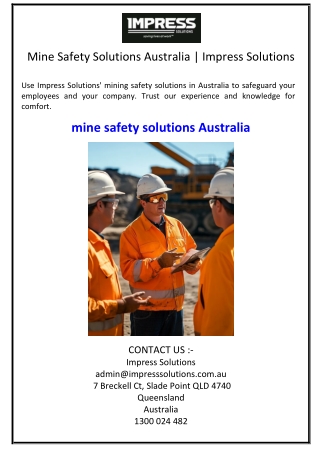 Mine Safety Solutions Australia | Impress Solutions