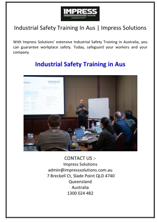 Industrial Safety Training In Aus Impress Solutions