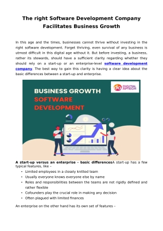 The right Software Development Company Facilitates Business Growth