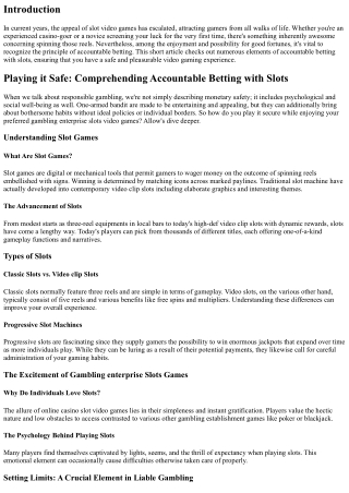 Playing it Safe: Comprehending Responsible Betting with Ports