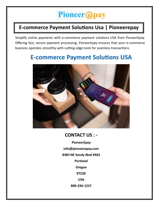 E-commerce Payment Solutions Usa Pioneerepay