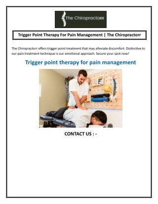 Trigger Point Therapy For Pain Management The Chiropractorr