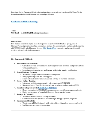 C24 Bank - CHECK24 Banking