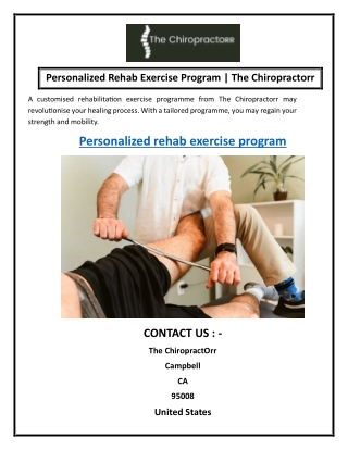 Personalized Rehab Exercise Program  The Chiropractorr