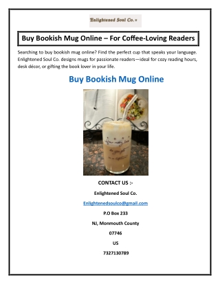 Buy Bookish Mug Online – For Coffee-Loving Readers