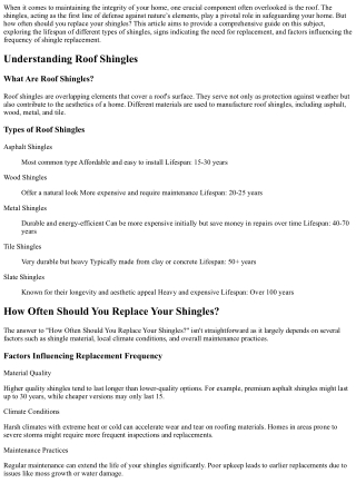 How Often Should You Replace Your Shingles?
