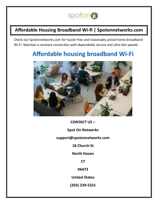 Affordable Housing Broadband Wi-fi Spotonnetworks