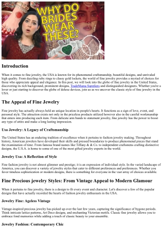 Discover the Timeless Sophistication of Fine Jewelry in the USA