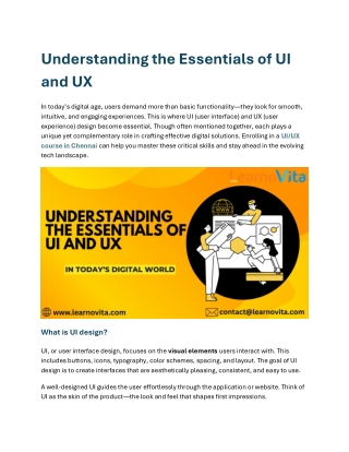 Understanding the Essentials of UI and UX