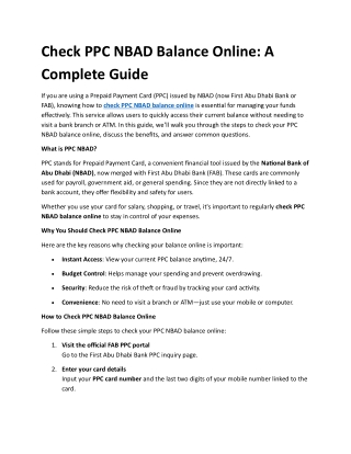 check ppc nbad balance online