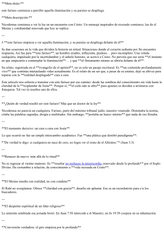 5. Nicodemo comienza a ver la luz, y el cielo se abre ante él