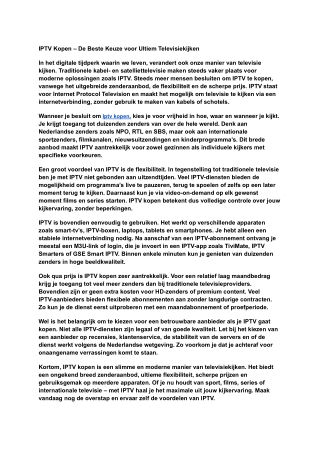 IPTV Kopen – De Beste Keuze voor Ultiem Televisiekijken