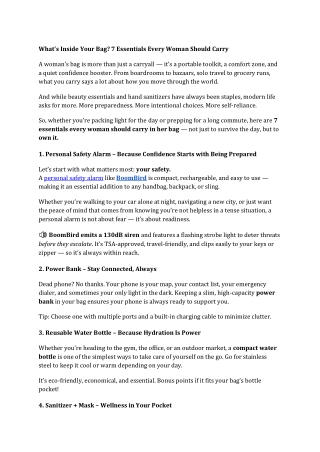 What’s Inside Your Bag 7 Essentials Every Woman Should Carry