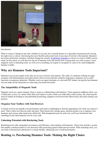 Strike with Precision: Understanding the Art of Hammer Tools
