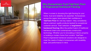 Why Homeowners Trust YaleTown Floor for Engineered Hardwood Flooring