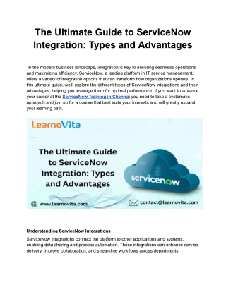 The Ultimate Guide to ServiceNow Integration_ Types and Advantages