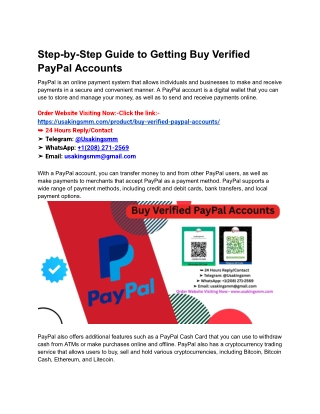 Step-by-Step Guide to Getting Buy Verified PayPal Accounts